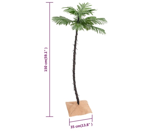 Palmera artificial con 88 LED blanco cálido 150 cm