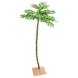 Palmera artificial con 96 LED blanco cálido 180 cm