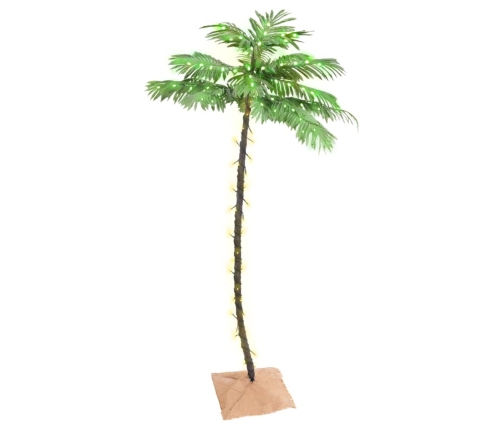 Palmera artificial con 96 LED blanco cálido 180 cm