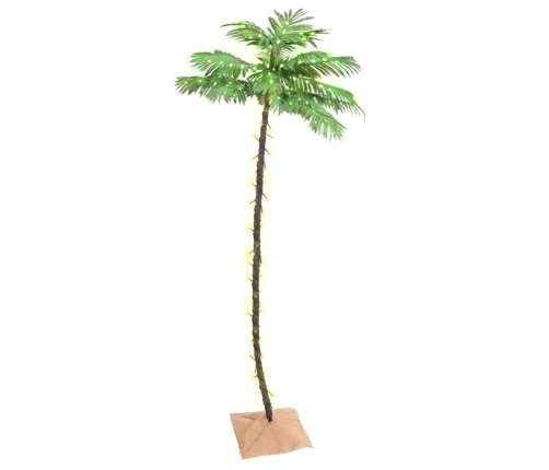 Palmera artificial con 136 LED blanco cálido 220 cm