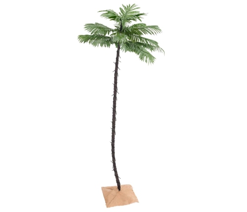 Palmera artificial con 136 LED blanco cálido 220 cm