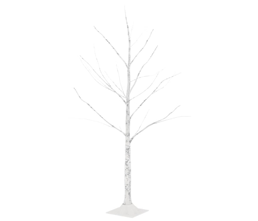 Abedul artificial blanco con 48 LED blanco cálido 120 cm