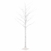 Abedul artificial blanco con 128 LED blanco cálido 220 cm