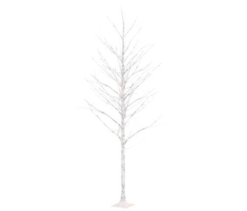 Abedul artificial blanco con 240 LEDs blanco cálido 300 cm