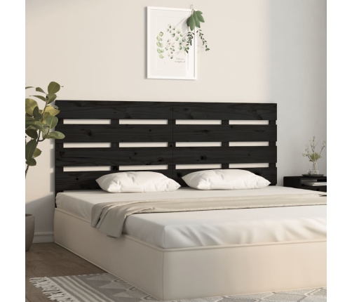 Cabecero de cama madera maciza de pino negro 200x3x80 cm