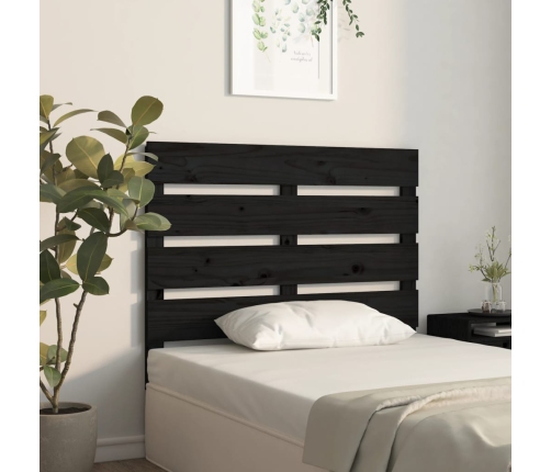 vidaXL Cabecero de cama madera maciza de pino negro 75x3x80 cm