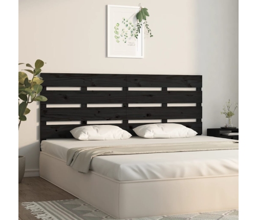 Cabecero de cama madera maciza de pino negro 135x3x80 cm