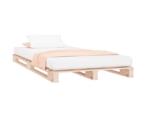 Cama de palets de madera maciza de pino 90x200 c