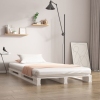 Cama de palets madera maciza de pino blanco 90x200 cm