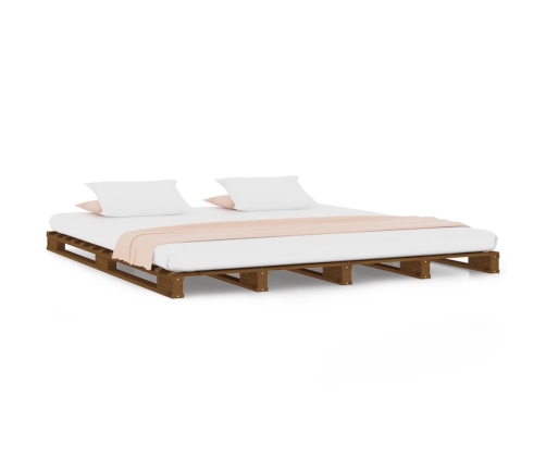 vidaXL Cama de palets de madera maciza de pino marrón miel 120x200 cm