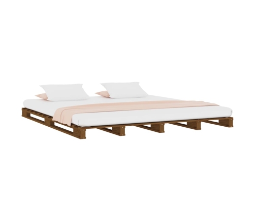 vidaXL Cama de palets de madera maciza de pino marrón miel 120x200 cm