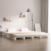 Cama de palets de madera maciza de pino blanca 140x200 cm