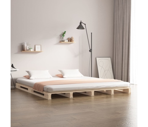 Cama de palets madera maciza de pino King Size 150x200 cm