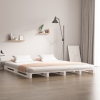 vidaXL Cama de palets madera maciza pino blanca King Size 150x200 cm