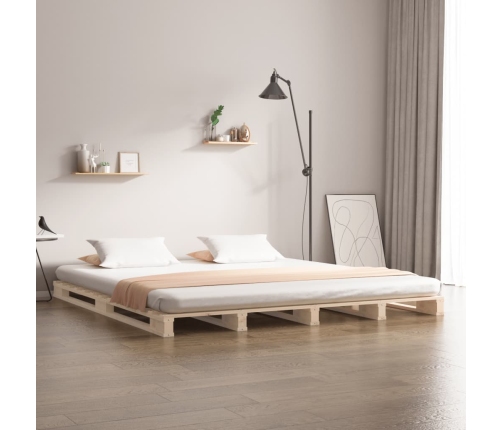 Cama de palets de madera maciza de pino 160x200 cm