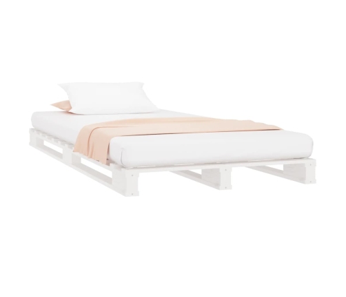 Cama de palets madera maciza pino blanca pequeña 75x190 cm