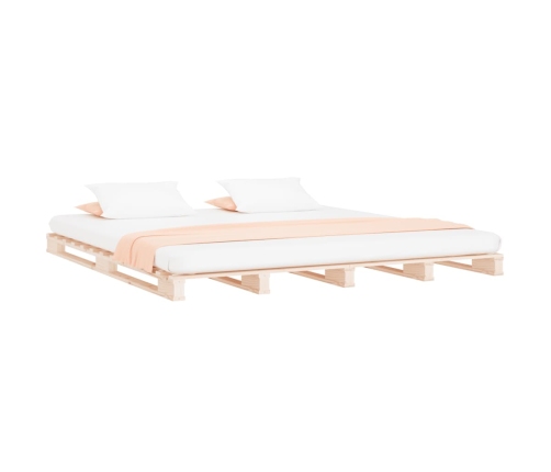 Cama de palets de madera maciza de pino 135x190 cm