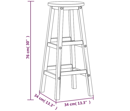 Taburetes de barra de cocina 8 unidades madera maciza acacia