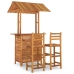 Juego muebles de bar de jardín 3 piezas madera maciza de acacia