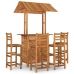 Juego muebles de bar de jardín 5 piezas madera maciza de acacia