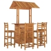 Juego muebles de bar de jardín 5 piezas madera maciza de acacia