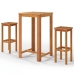 Juego muebles de bar de jardín 3 pzas madera de acacia maciza
