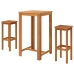 Juego muebles de bar de jardín 3 pzas madera de acacia maciza