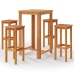Juego muebles de bar para jardín 5 pzas madera de acacia maciza