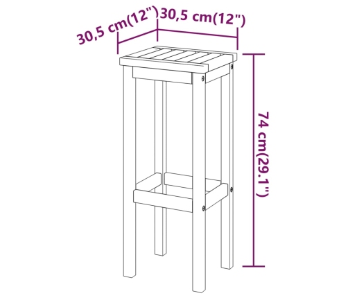 Juego muebles de bar para jardín 5 pzas madera de acacia maciza