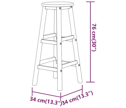 Juego muebles de bar para jardín 5 pzas madera de acacia maciza