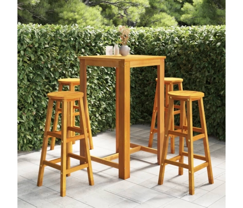 Juego muebles de bar para jardín 5 pzas madera de acacia maciza