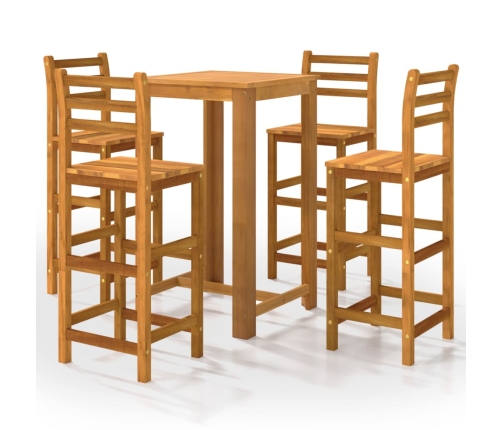 Juego muebles de bar para jardín 5 pzas madera de acacia maciza