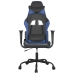 Silla gaming de masaje cuero sintético negro y azul