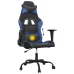 Silla gaming de masaje cuero sintético negro y azul