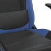 Silla gaming de masaje cuero sintético negro y azul