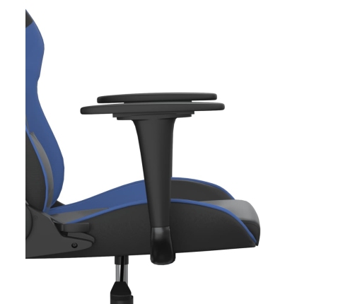 Silla gaming de masaje cuero sintético negro y azul