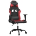 Silla gaming de masaje cuero sintético negro y rojo