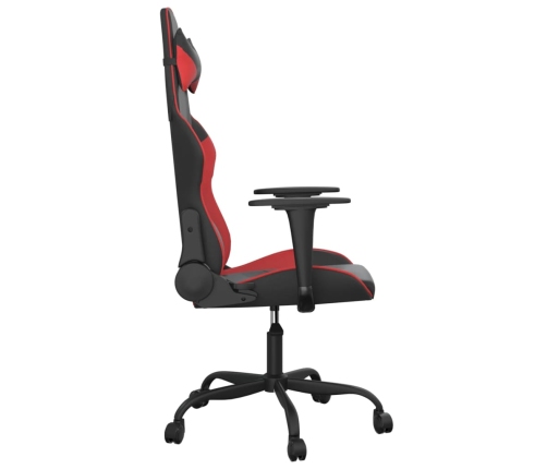 Silla gaming de masaje cuero sintético negro y rojo