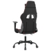 Silla gaming de masaje cuero sintético negro y rojo