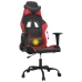 Silla gaming de masaje cuero sintético negro y rojo