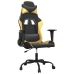 Silla gaming de masaje cuero sintético negro y dorado