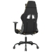 Silla gaming de masaje cuero sintético negro y dorado