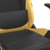 Silla gaming de masaje cuero sintético negro y dorado