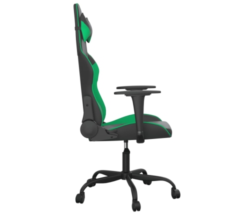 Silla gaming de masaje cuero sintético negro y verde