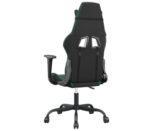 Silla gaming de masaje cuero sintético negro y verde