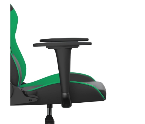 Silla gaming de masaje cuero sintético negro y verde