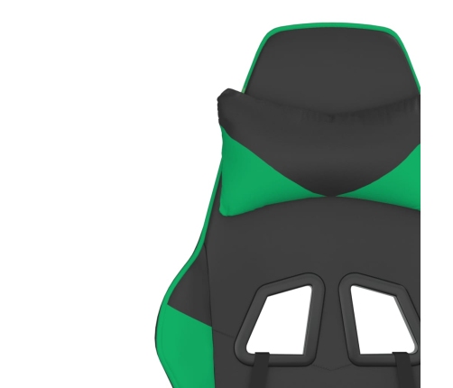 Silla gaming de masaje cuero sintético negro y verde