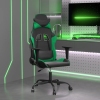 Silla gaming de masaje cuero sintético negro y verde