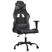 Silla gaming de masaje cuero sintético negro y gris