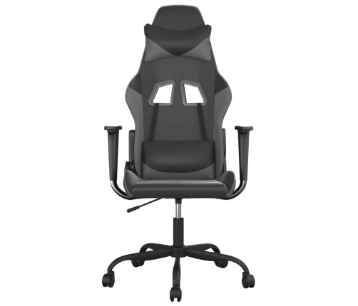 Silla gaming de masaje cuero sintético negro y gris